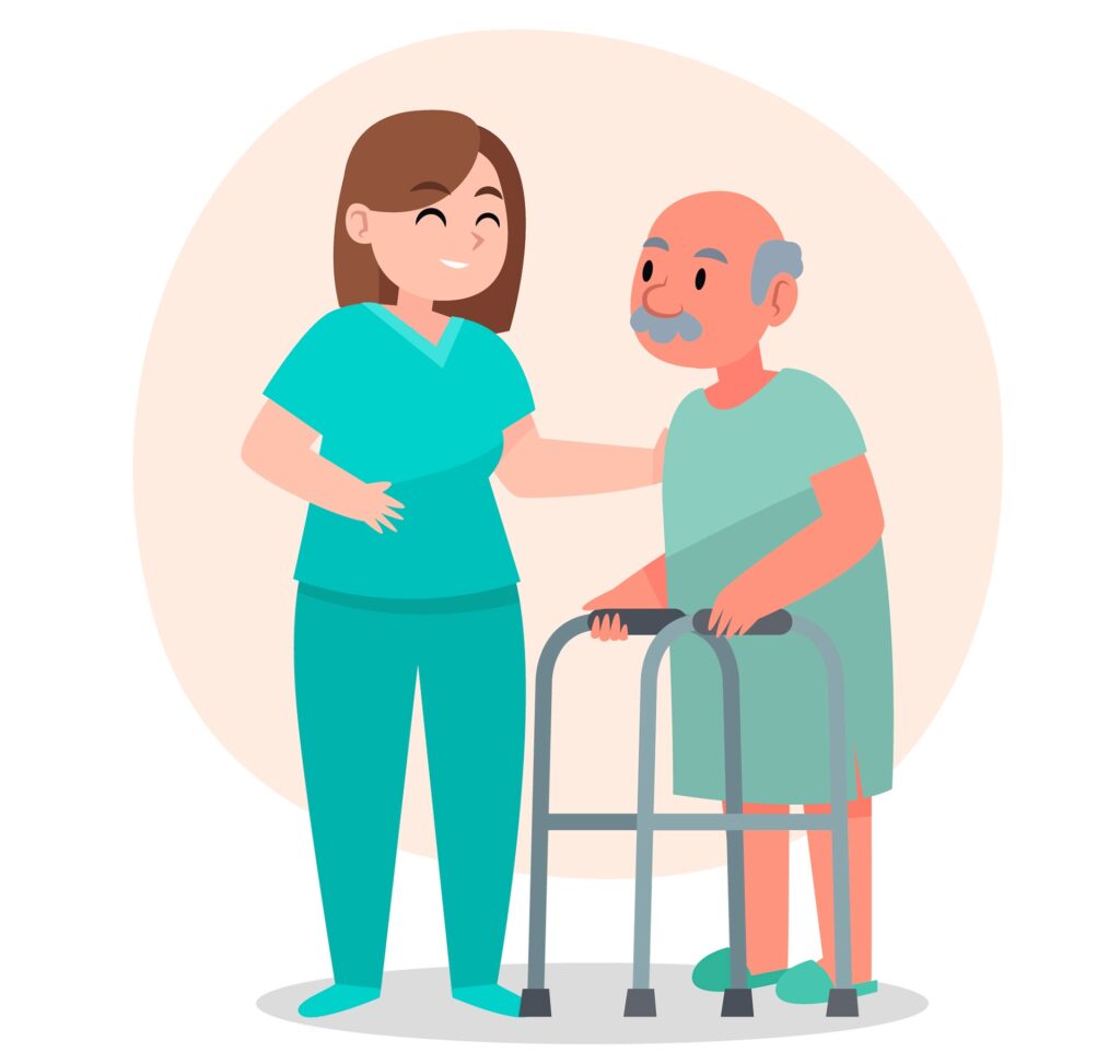 A practical nurse showing empathy to her patient